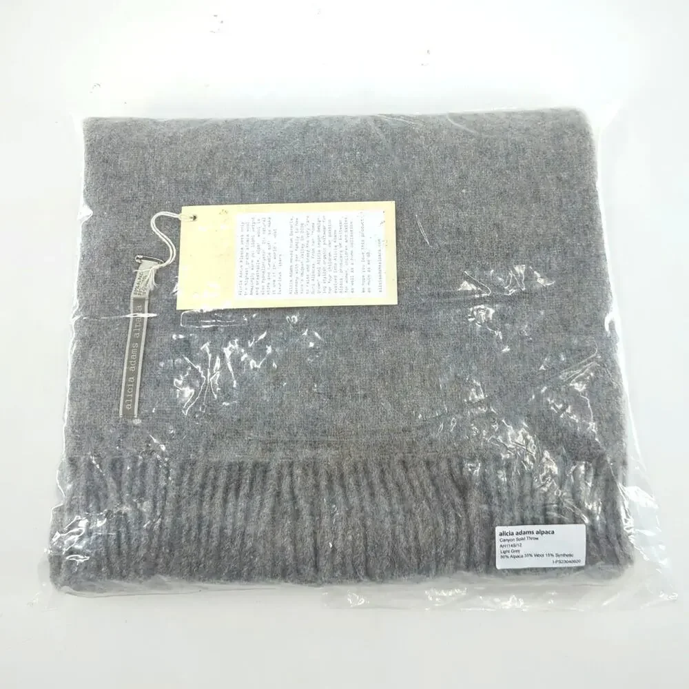Alicia Adams Alpaca Light Grey Canyon Throw
